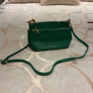 Green Italian Leather Crossbody Bag